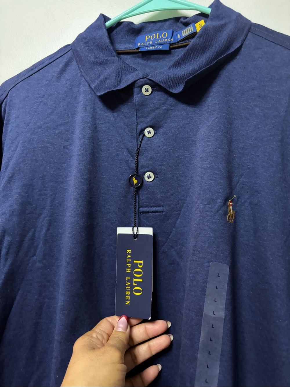 NWT Polo Ralph Lauren Men's Classic Fit Long Sleeve Jersey Polo - Spring Navy LG